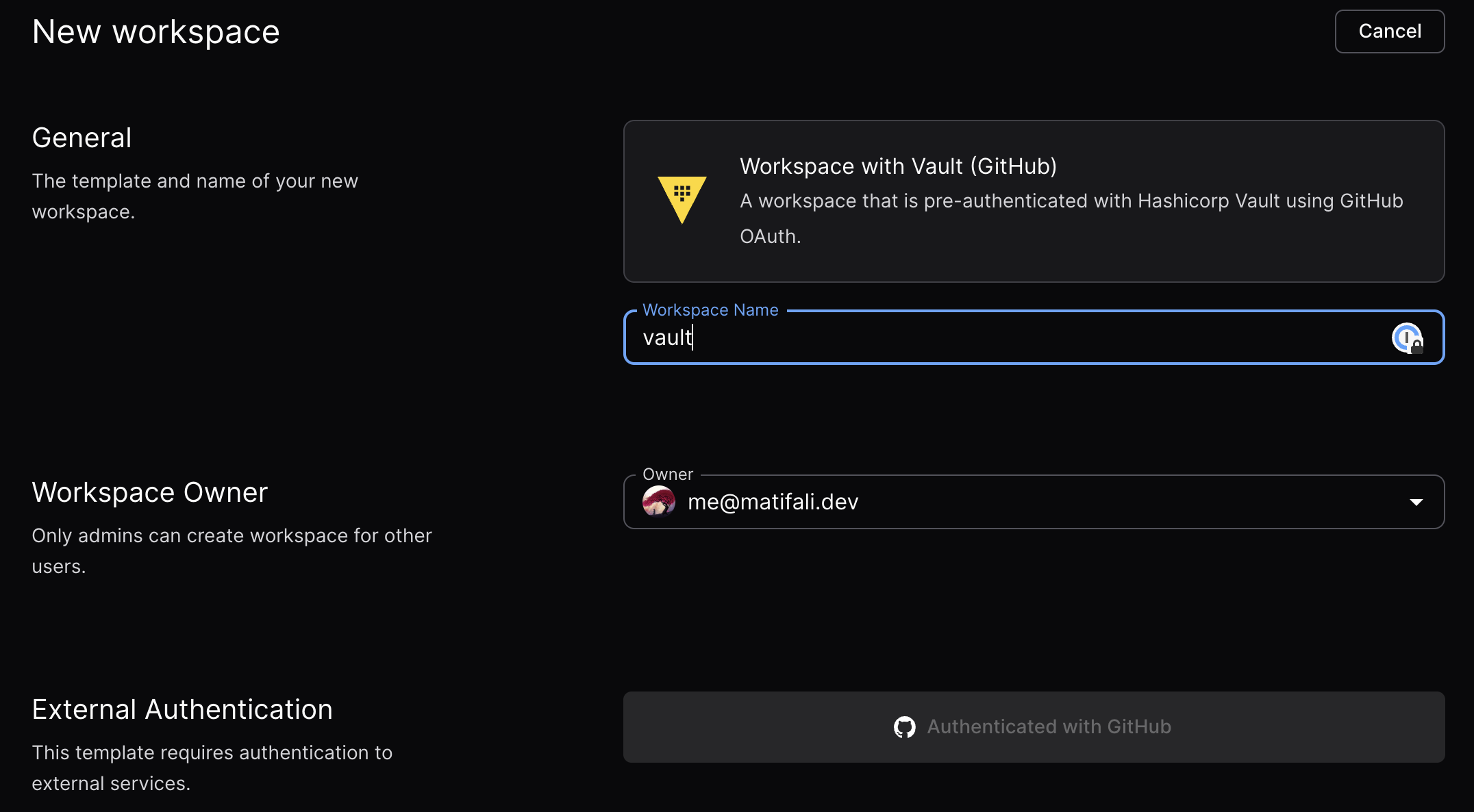 Vault login